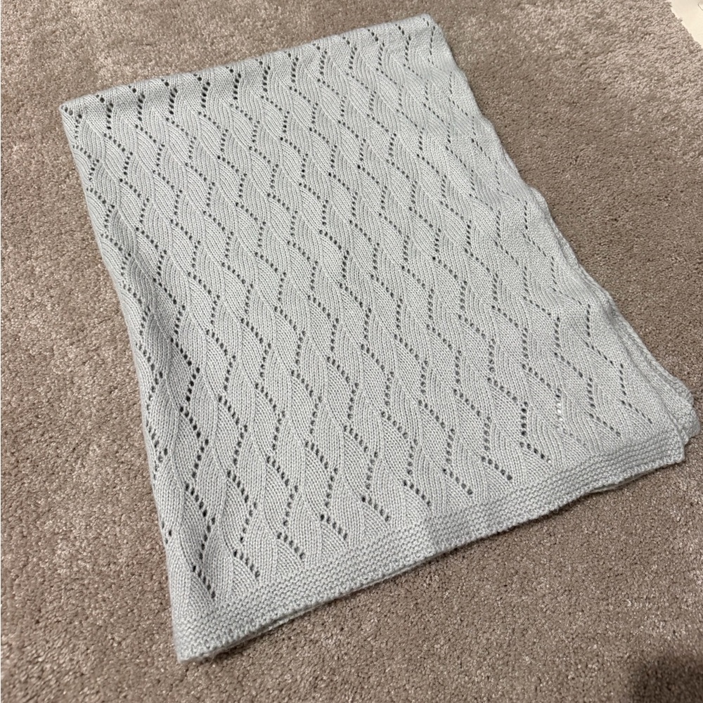 Pottery Barn Kids Soft Gray Knit Blanket